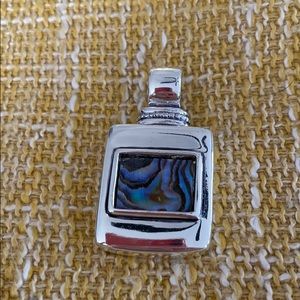 Silver tone and abalone pendant